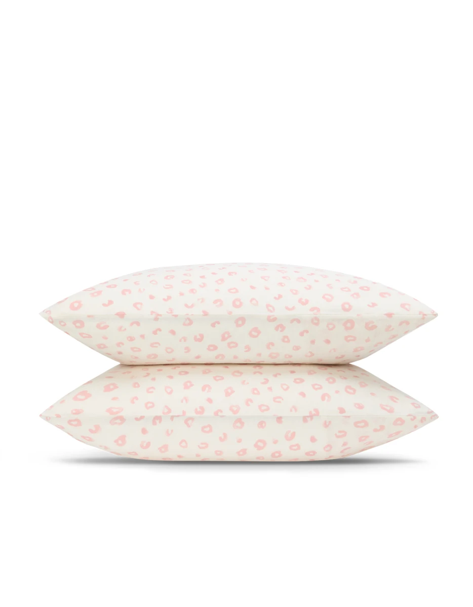 Taies d'oreiller x2 Gaze de coton double épaisseur - Pink Léo