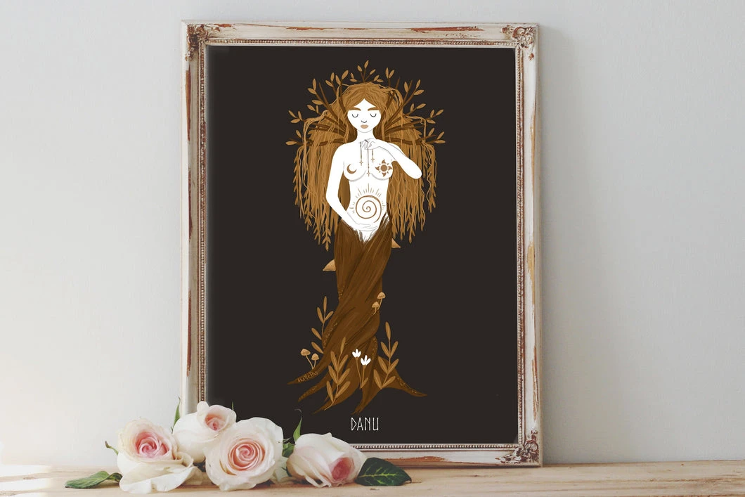 Danu Art Print - En bundle triple goddess 3x A6 = 32€ - commander par 3 sinon 26€ pièce en A6