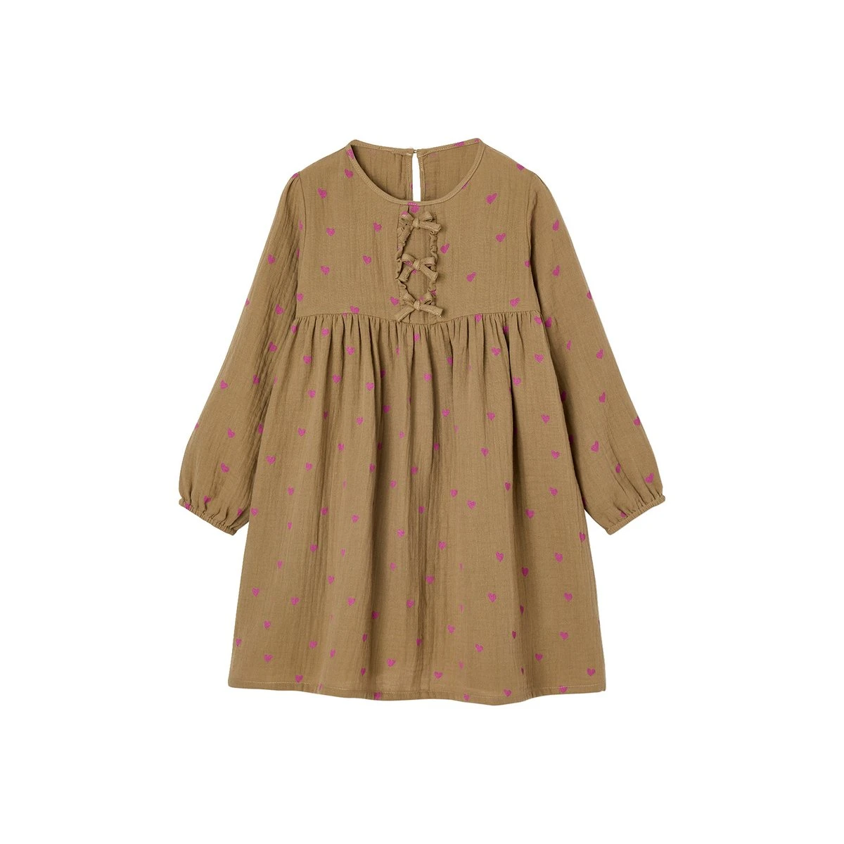 Robe en gaze de coton avec noeuds fantaisie