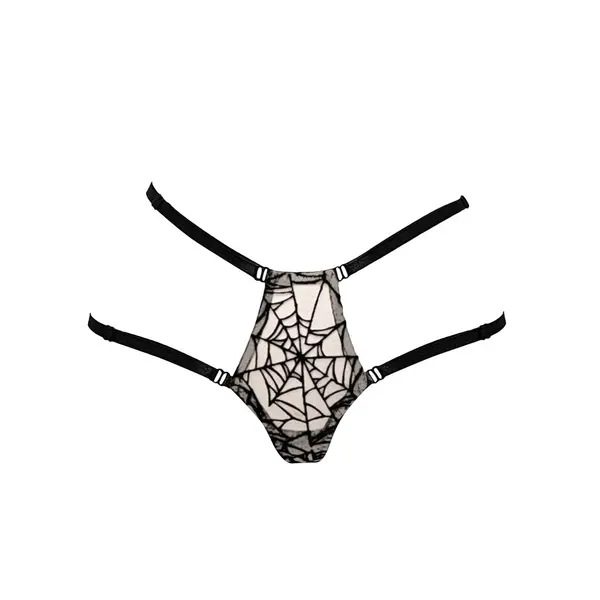  SPIDERWEB ELASTICATED THONG size L