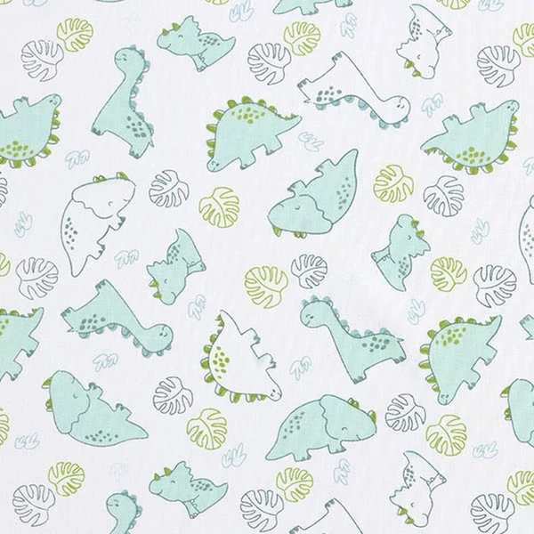 Cretonne Dinosaures – blanc