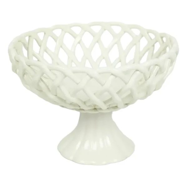 Coupe sur pied en porcelaine Ruth | Blanc