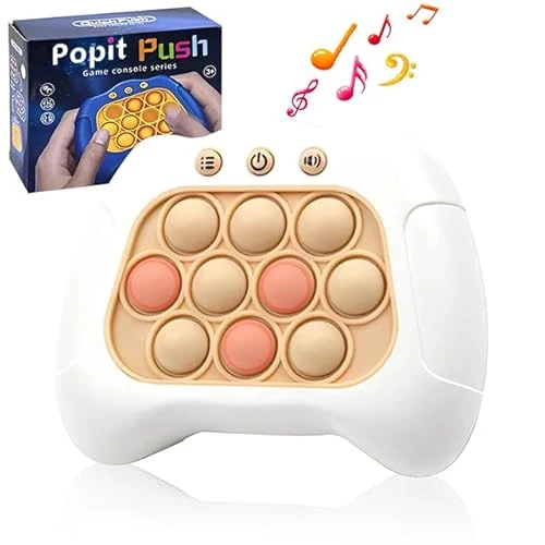 Console de Jeu Fast Push Bubbles,Jeu Pop Puzzle de Light Bouton,Décompression Breakthrough Puzzle Game Machine,Toys sensoriels Fidget pour l'Autisme,Jeu de Coordination des Mains et des Yeux(White)