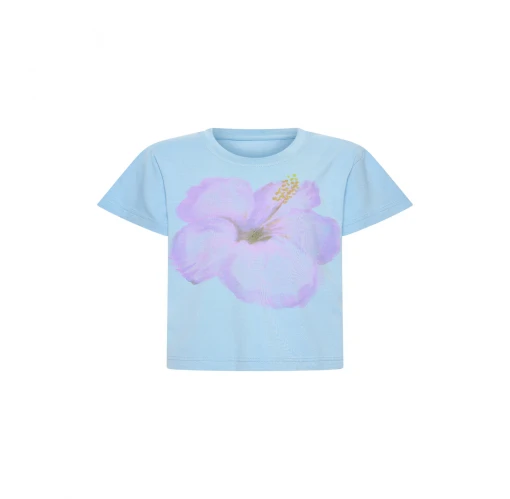 Buy Light Blue Hibiscus Tee - TET. Responsible Wear
