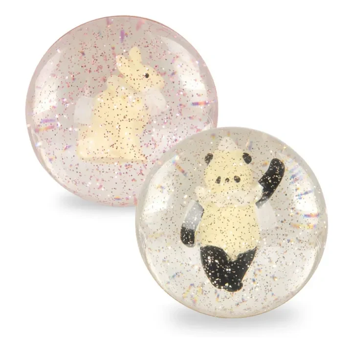 Balles rebondissantes Bunny/Panda - Set de 2 | Rose