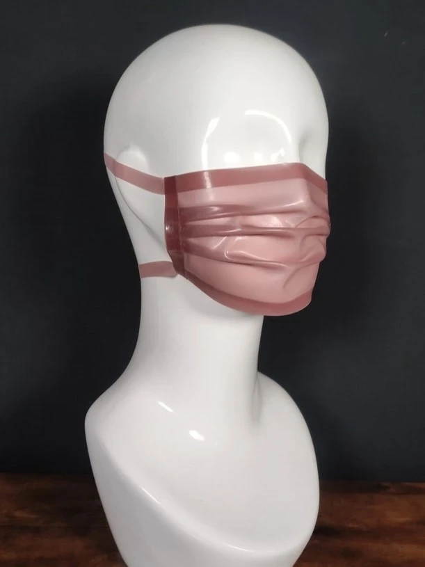 Masque facial rose translucide en latex