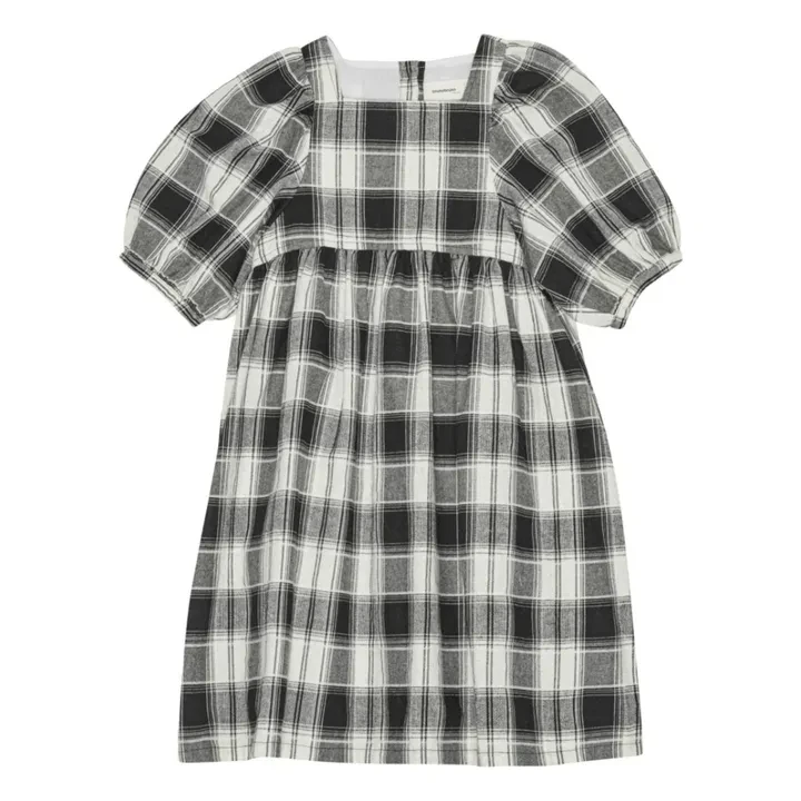 Robe Alva Carreaux Coton Bio | Noir
