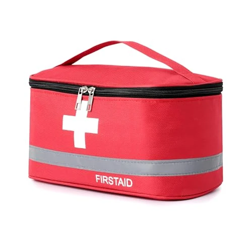 Romon 1 Pièces Trousse de Secours Vide, Étanche Sac de Médecine Portable, Trousse de Médecine Sac d'urgence de Grande Capacité, Sac de Rangement de Médicaments pour Maison, Bureau, Voyages