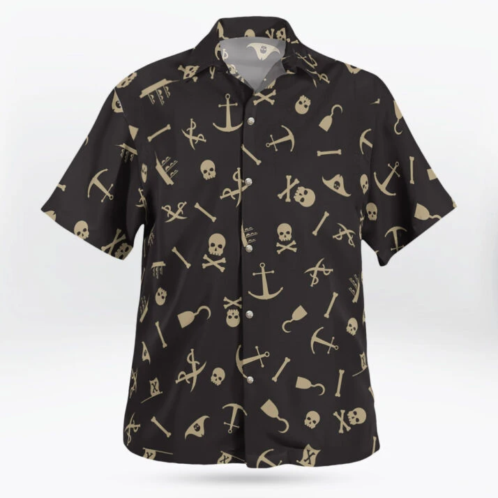 Skull Pirate Seamless Pattern Hawaiian Shirt