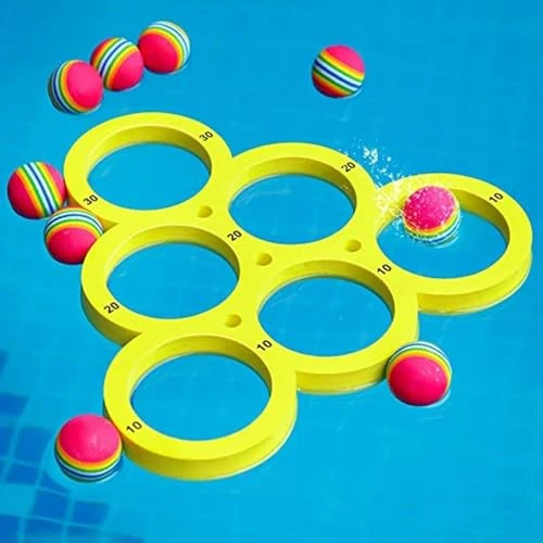Jeu De Lancer De Balle De Piscine – Anneau d'eau Flottant Eva, Ensemble De De Lancer Légers, Activité Sportive Interactive en Piscine, Jeu pour Fête sur La Plage | De Piscie Flo
