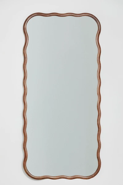 Miroir mural en bois de chêne Aldreu