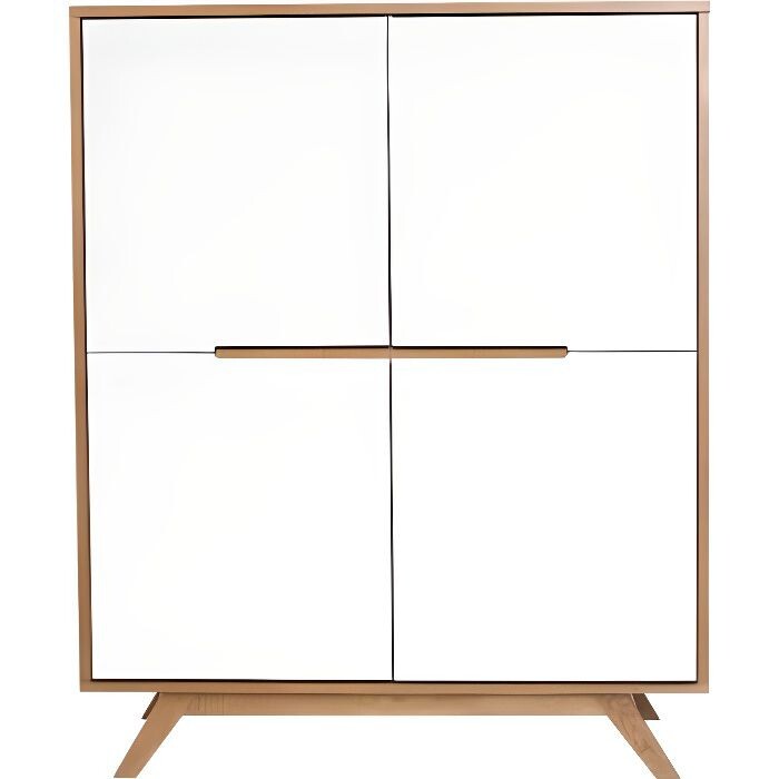 Miliboo - Buffet scandinave haut 4 portes bois et 