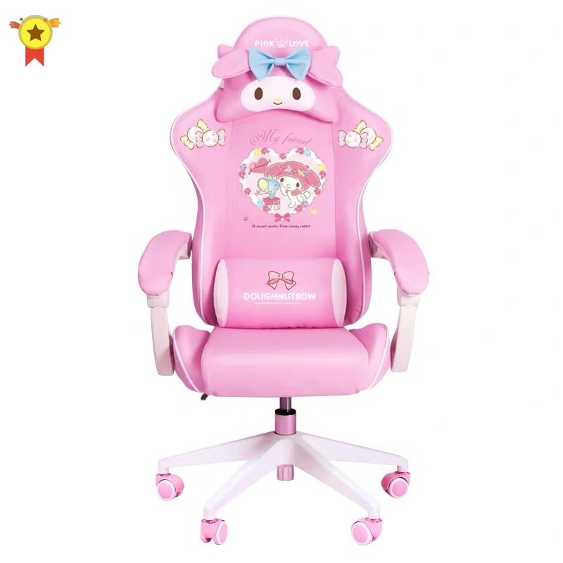 2020New produits WCG chaise de jeu filles mignon dessin animé ordinateur  fauteuil bureau maison pivotant chaise de massage levage chaise réglable