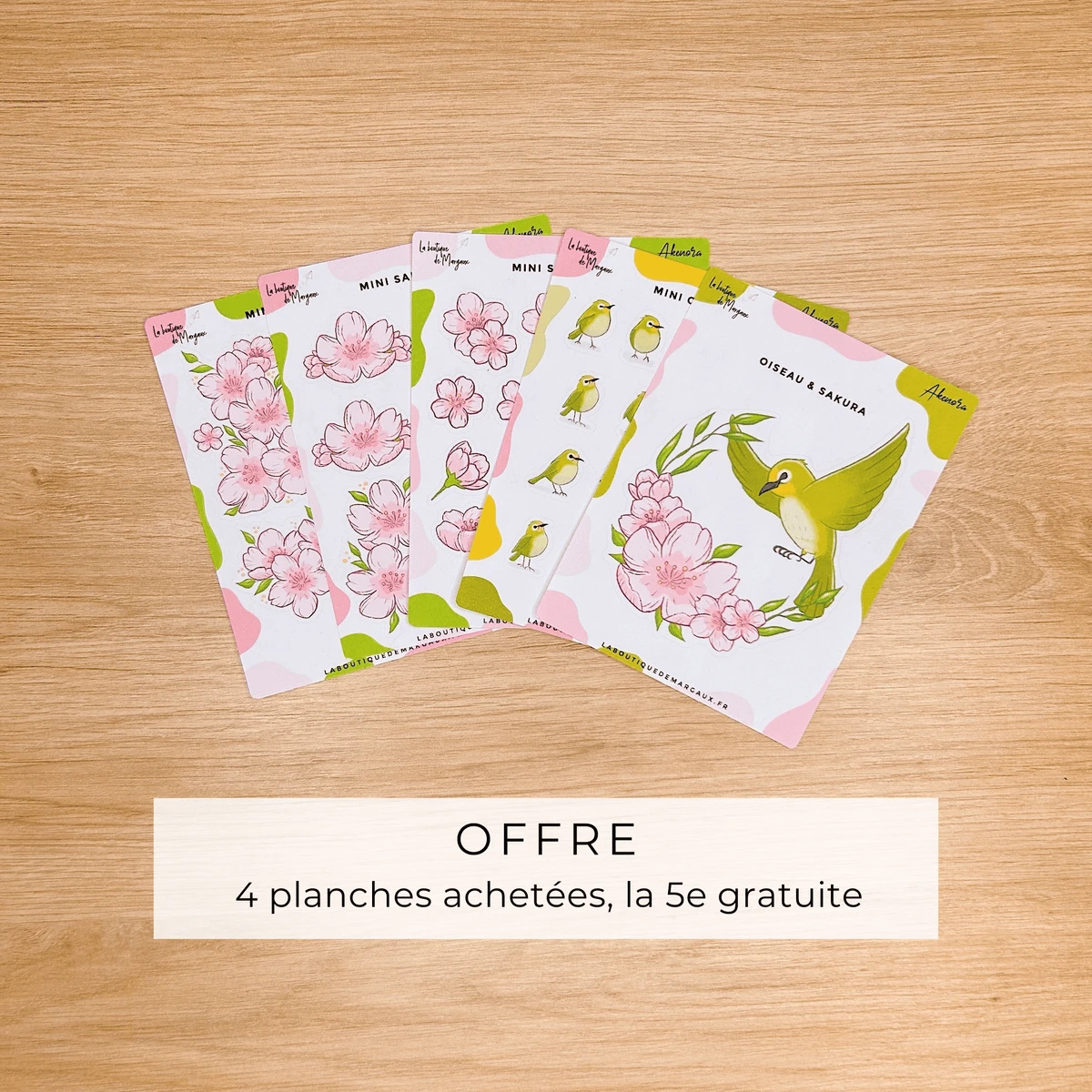 Oiseaux & Sakura  - Stickers C7