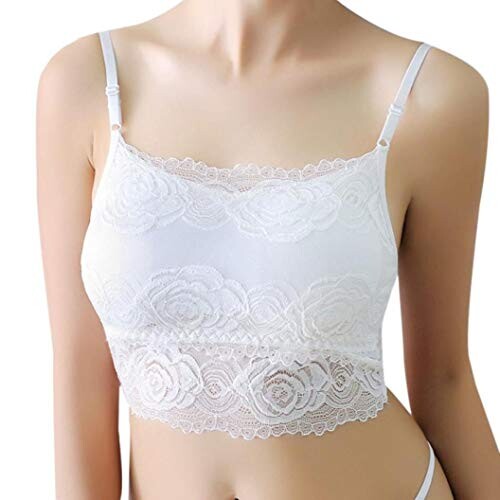 MORCHAN ❤ Femmes Sexy Padded Bra Crop Tops Gilet Bustier Beach Débardeurs (Taille Libre,Blanc)