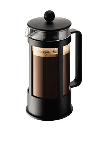 Bodum Kenya Cafetière à piston 3 tasses Noir, Plastique, Noir , 3 tasses 0.35 l