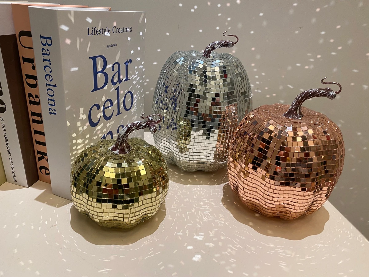 Fast shipping|disco home decor|retro home decor|pumpkin decor|disco pumpkin