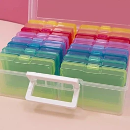 Bac de rangement avec 16 mini boîtes colorées Craftelier