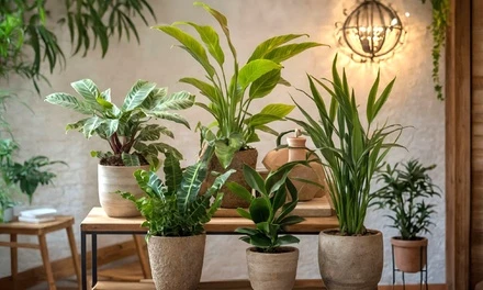 Assortiment de 5 plantes purificatrices d'air 25-40 cm, livrées en pot