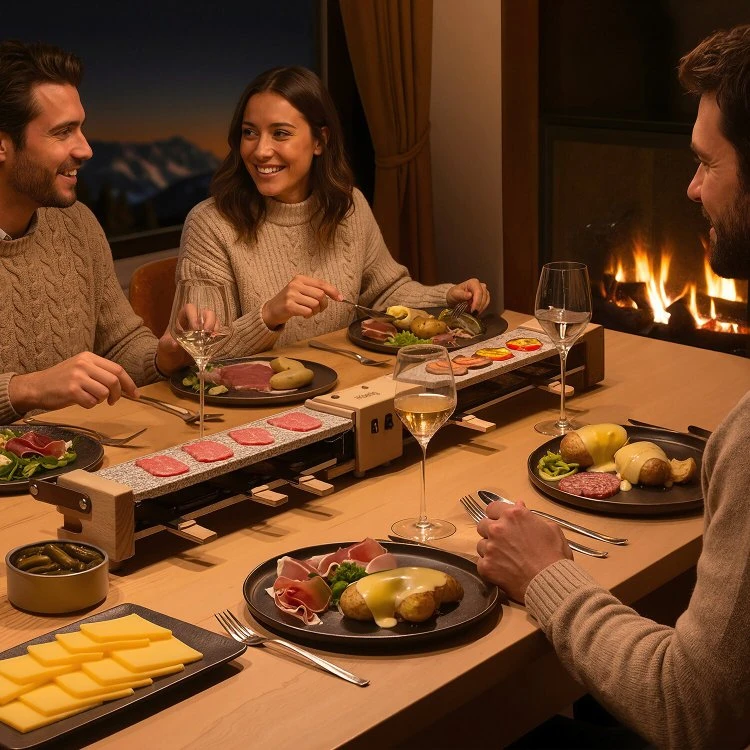 Raclette WOD Double Pierre - Noir, Bois & Pierre