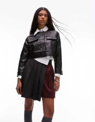 ASOS DESIGN - Kilt long fendu en tissu mélangé - Bordeaux et gris | ASOS