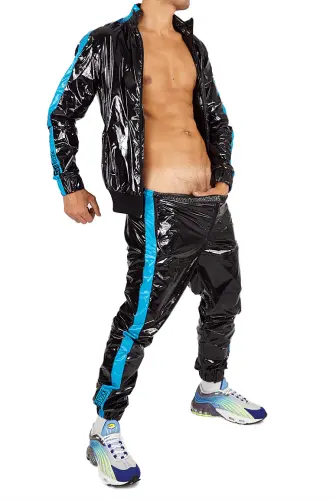 Nylon Jacket SmellyFeetMaker Black/Neon Blue