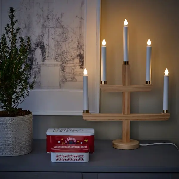 STRÅLA Chandelier à LED 5 branches - pin 56 cm