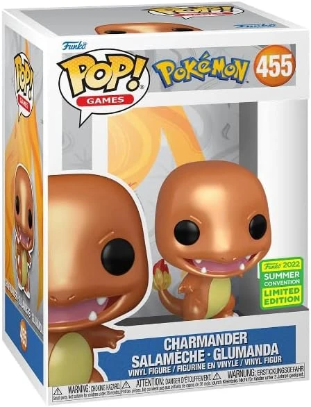 Funko Pop! Pokémon Charmander (métallique) SDCC partagé exclusif avec autocollant 2022
