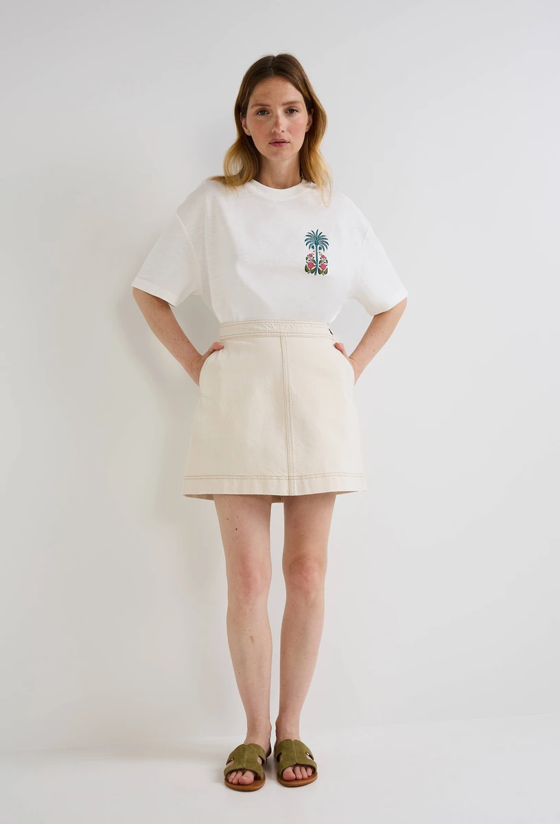 Jupe courte en denim, certifiée OEKO-TEX