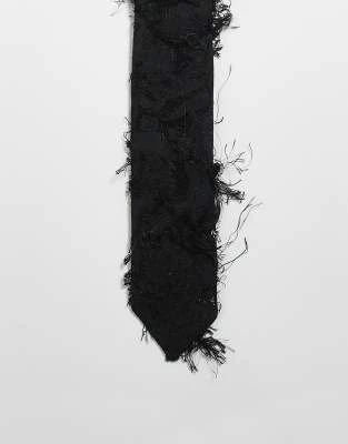 Sister Jane - Lens - Cravate unisexe effet effiloché - Noir