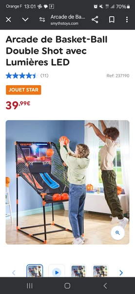 Arcade de Basket-Ball Double Shot avec Lumières LED