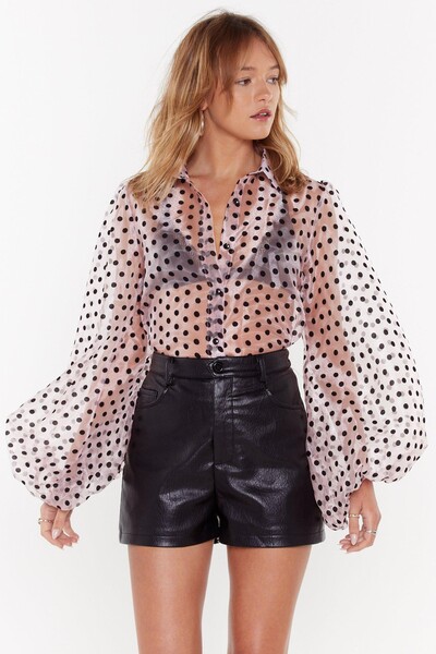 Chemisier à pois et manches bouffantes oversize Extravaganza | Shop Clothes at Nasty Gal!