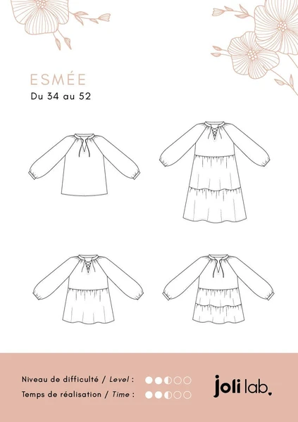 Blouse/robe Esmée - Patron Couture PDF ou Pochette