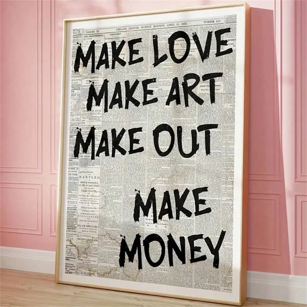 1 pièce d'art mural moderne, affiche de canevas contemporaine - impression de citation "Make Love Make Art", affiches thématiques esthétiques pour le salon, la chambre à coucher, le bureau à domicile, la salle de classe - peinture de portrait d'intérieur, cadre en option | Mode en ligne | SHEIN FRANCE