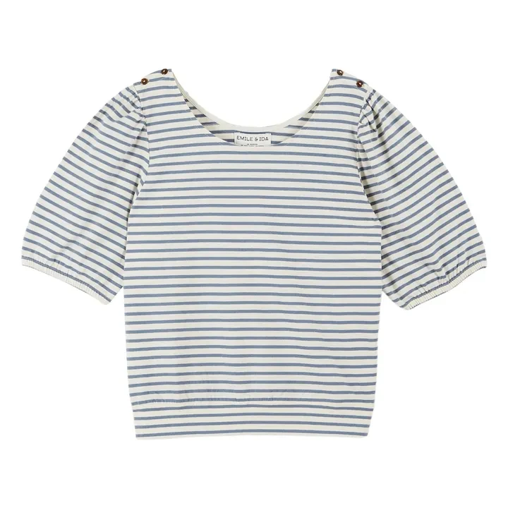 T-shirt Berlioz Rayures Coton Bio | Bleu
