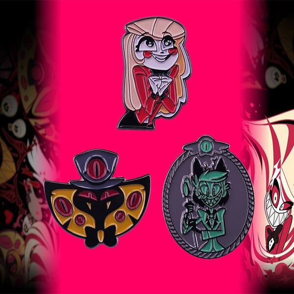 Broche en émail avec le célèbre Alastor, méchant, serpent, démon, monsieur Pentiouss, broche, pour les hôtels, Badge des démons