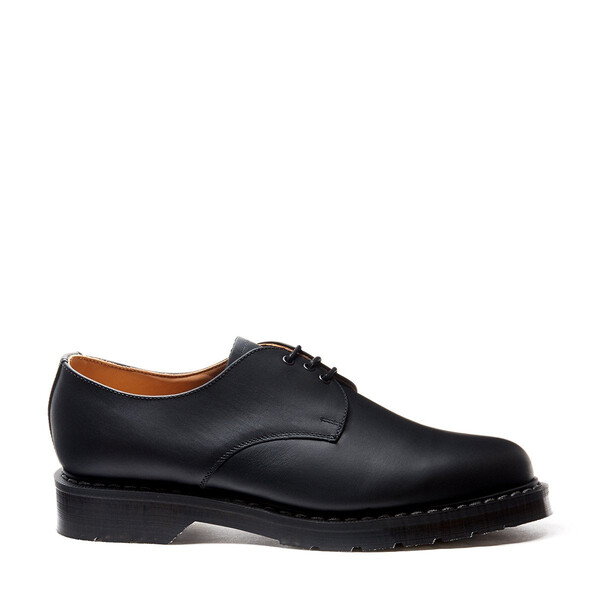 Black Greasy Gibson Shoe | Solovair | Handmade in England