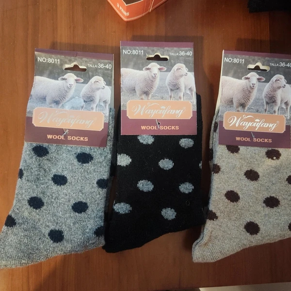 3 pares calcetines lana angora