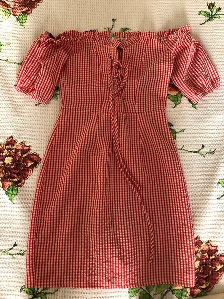 Korte jurk off the shoulder T32