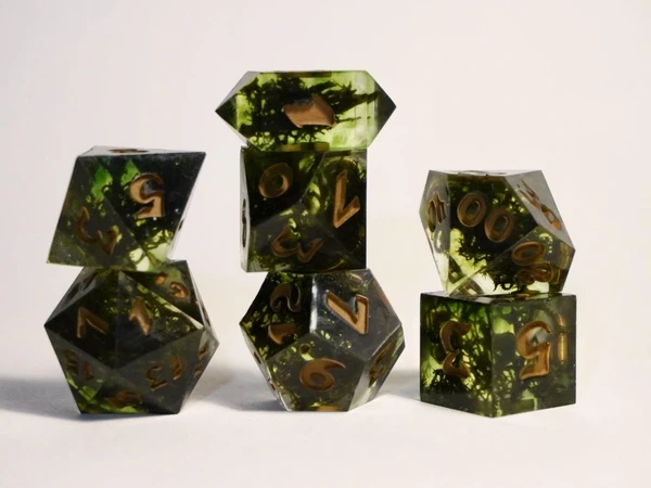 Dice Set | Handmade Resin Dice | Sharp Edge | D&D Dice Set | Polyhedral Dice | RPG Dice | Dungeons and Dragons | DnD Gifts