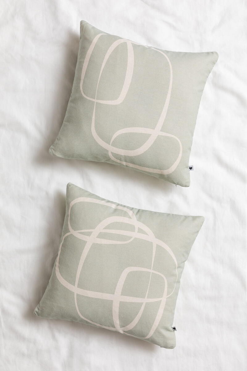 Lot de 2 Housses de Coussin Carrées en Coton (45x45 cm) Cilion Style