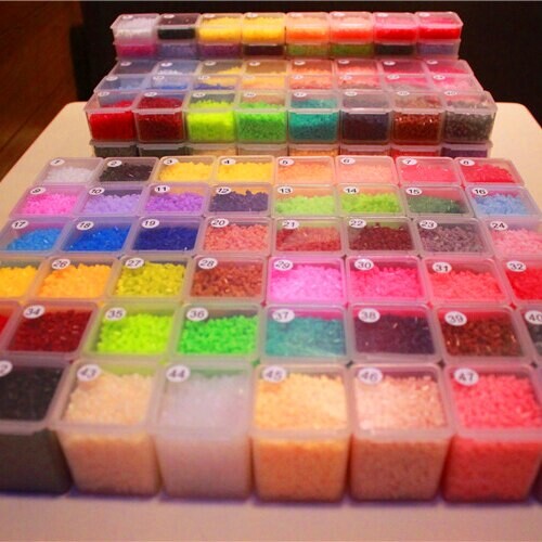 Mini perles Hama 2.6mm/1200 pièces/boîte, emballage, facile à ranger pour enfants, perles en fer, fusible, cadeau fait main, jouet pour enfants