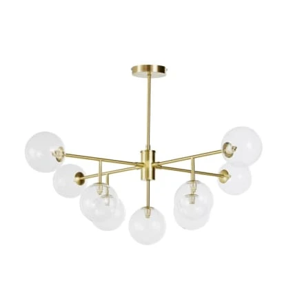 Suspension 9 globes en verre et métal doré SAMODE | Maisons du Monde