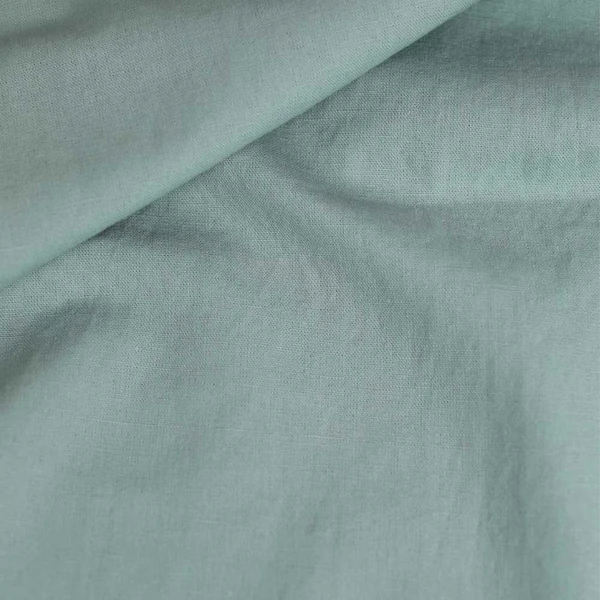 Tissu lin et coton Vic uni - vert sauge | Tissu pour couture d'habits en fibres naturelles