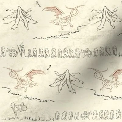 Lonely Mountain Journey Fabric | Spoonflower