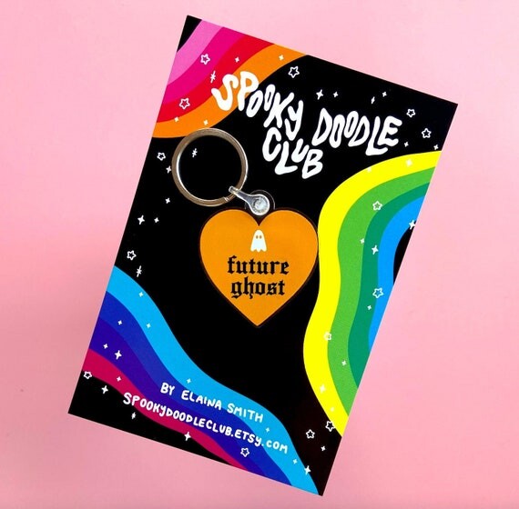 FUTURE GHOST KEYCHAIN - Spooky Doodle Club Porte-clés en acrylique (2 pouces)