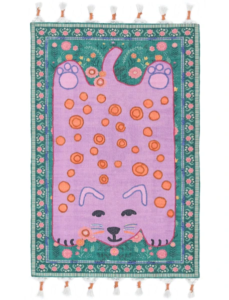 Lo Cat embroidery - Rose / Multicolore