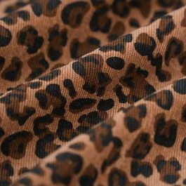 Tissu velours polyester milleraie léopard camel