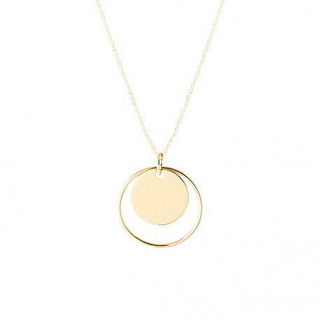 L'Atelier d'Amaya - Collier anneau et médaille plaqué or sur chaine - L'Atelier d'Amaya
