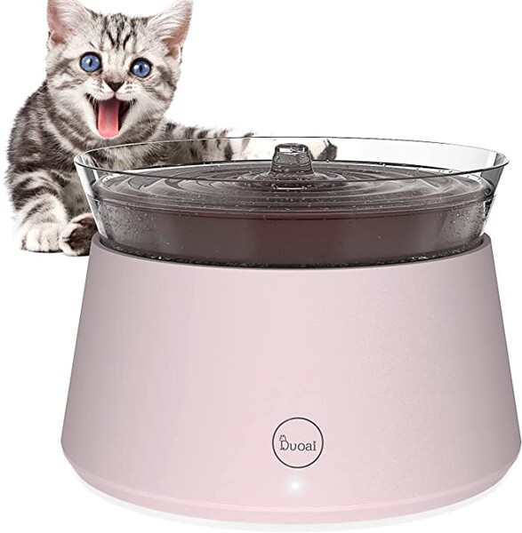 Fontaine à Eau pour Chat, Automatique Distributeur Fontaines à Eau pour Chats et Petit Chien Silencieux avec 1 Filtre à Charbon Actif, Pompe Intelligente et Indicateur LED d'alerte de pénurie d'eau: Amazon.fr: Cuisine & Maison